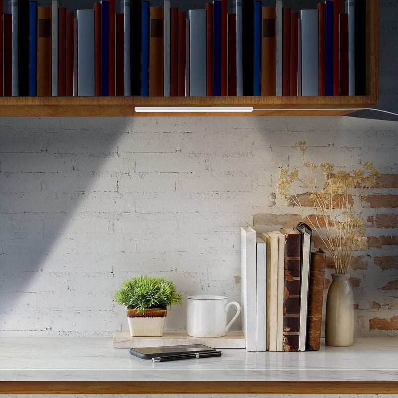 DWEPTU USB Powered Under Cabinet Lighting, 12" Tool-Free Mount Dimmable LED Strip for Pantry & Workspace - Image 2
